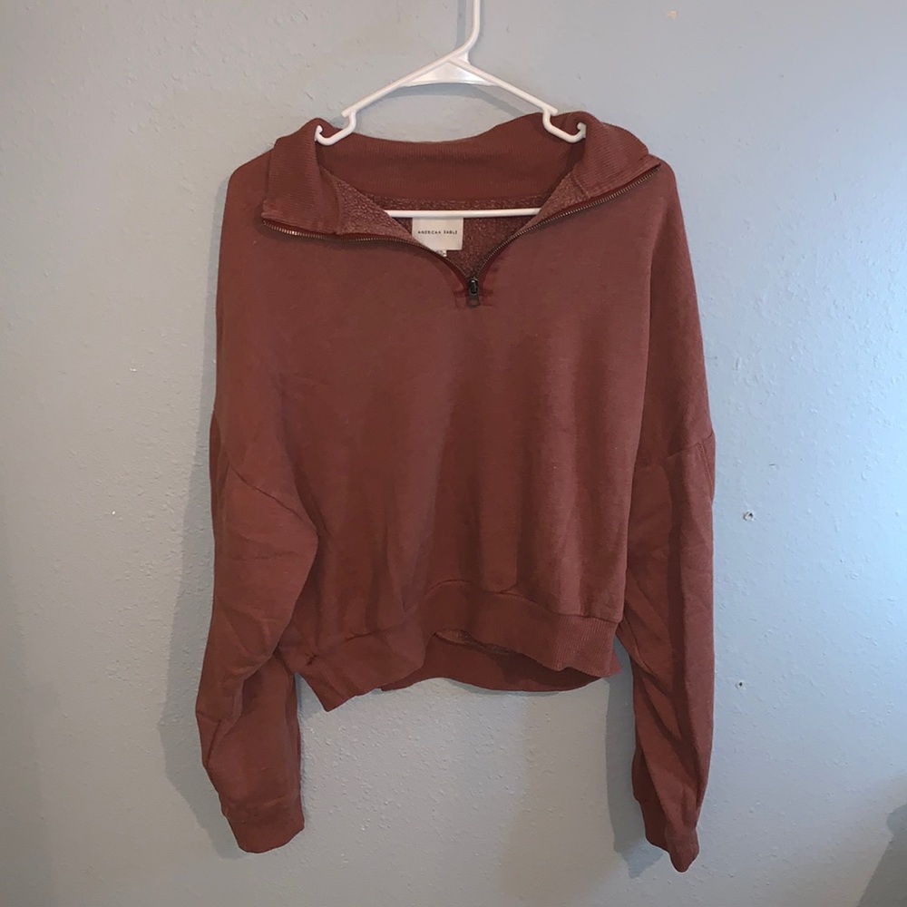 Cropped half zip hoodie